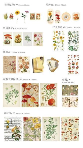 Набір Крафтового Папіру та Наліпок в Конверті "Retro Material Pack I"  30 шт. 400431 фото