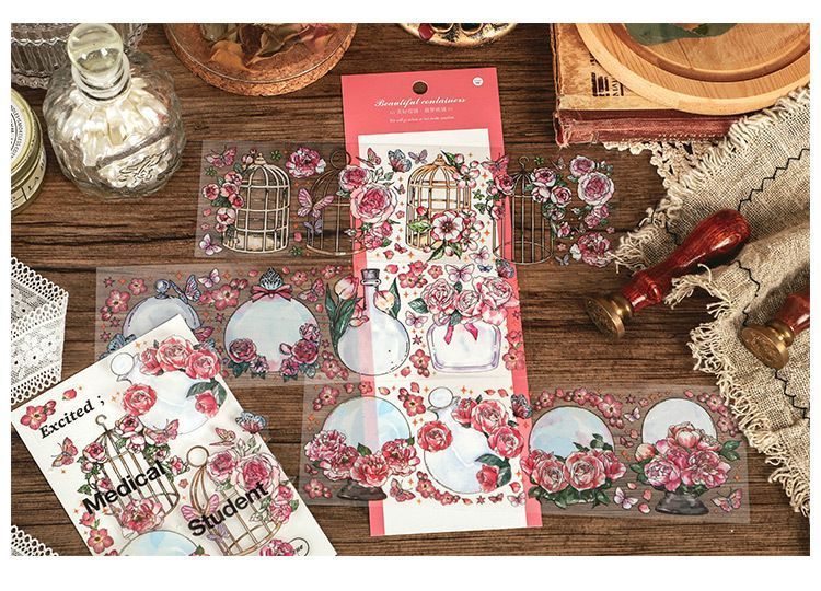 Наліпки на Прозорій Основі "Beautiful Containers III" 3 полоски. 6975248258862.18 фото