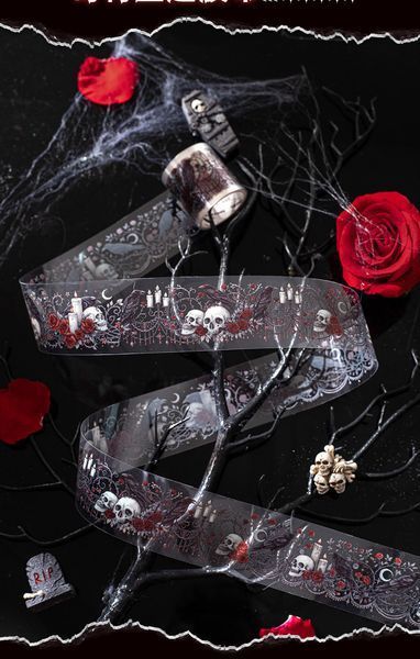Готичний Скотч на Прозорій Основі "Darck Night Rose ІI" 1 шт. 2778427 фото