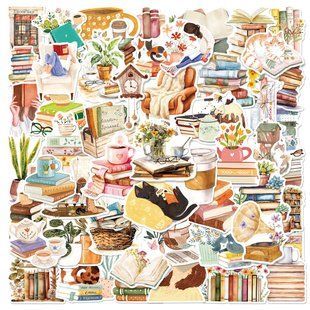Вінілові наліпки "Книжковий Затишок" 50 шт. VN211604 фото