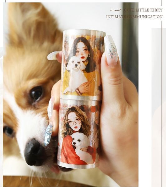 Милі Скотчі На Прозорій Основі "Girls and Pets ІI" 1 шт. 2503039 фото