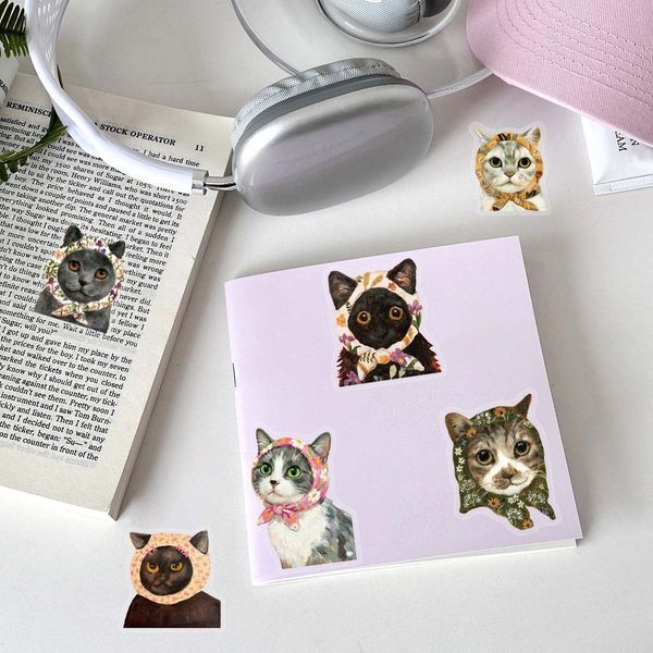 Transparent PET Stickers "Cats" &ndash; 50 pcs