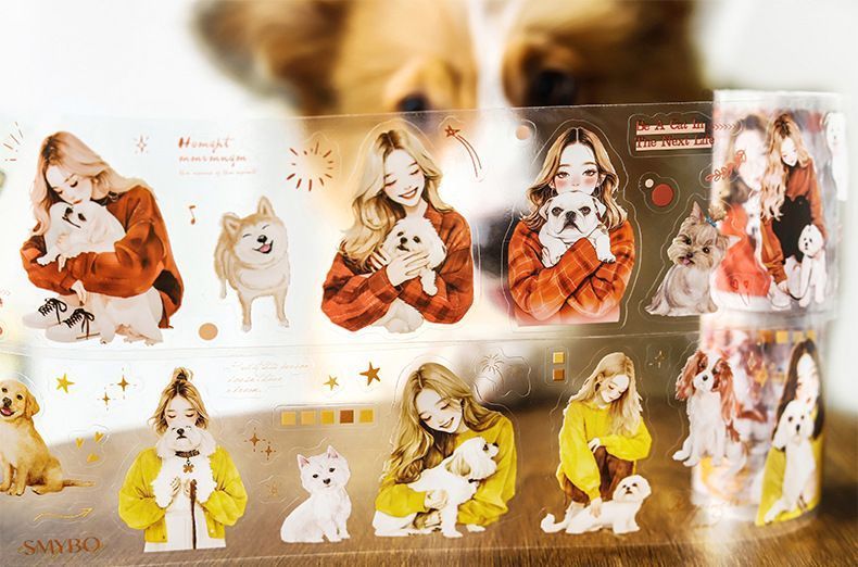 Милі Скотчі На Прозорій Основі "Girls and Pets ІI" 1 шт. 2503039 фото