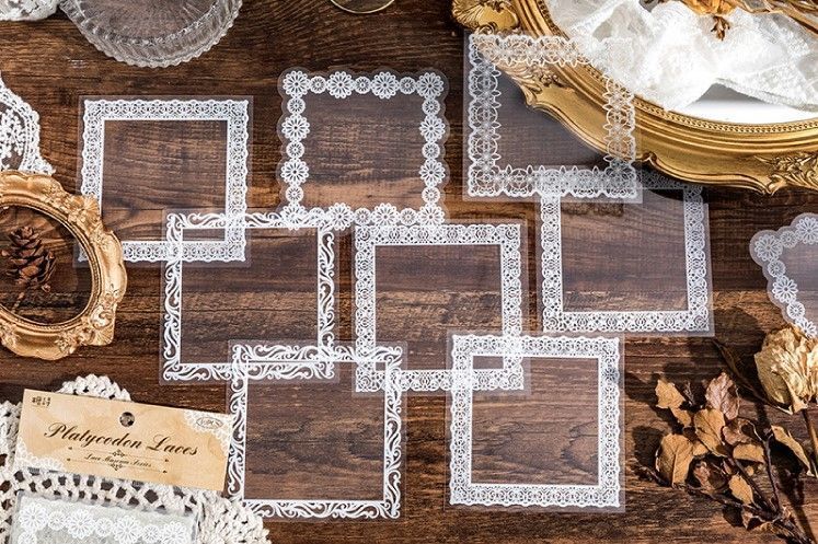 Наліпки на прозорій основі "Platycodon Lace" 10 шт. 45413 фото