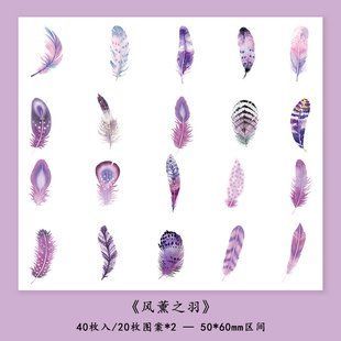 Наліпки на Прозорій Основі "Watercolor Feather Stickers ІI" 40 шт. 2140418 фото