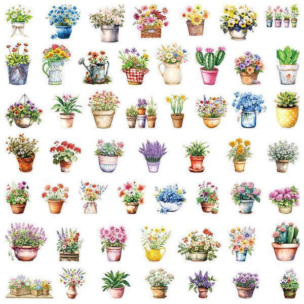 Transparent PET Stickers "Daisies" &ndash; 50 pcs